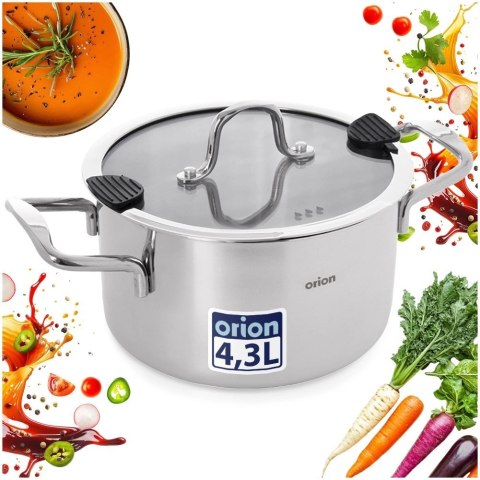 Orion Garnek Stalowy 4,3 L Venice do Pieczenia i Gotowania Indukcja 22 cm
