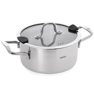 Orion Garnek Stalowy Nierdzewny 3 L Venice Szklana Pokrywka Indukcja 20 cm