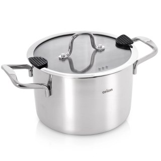 Orion Garnek Stalowy z Pokrywką 2,3 L Venice Odcedzanie Indukcja 18 cm