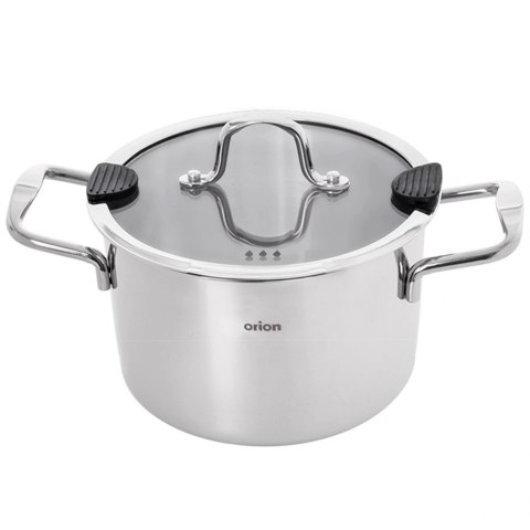 Orion Garnek Stalowy z Pokrywką 2,3 L Venice Odcedzanie Indukcja 18 cm
