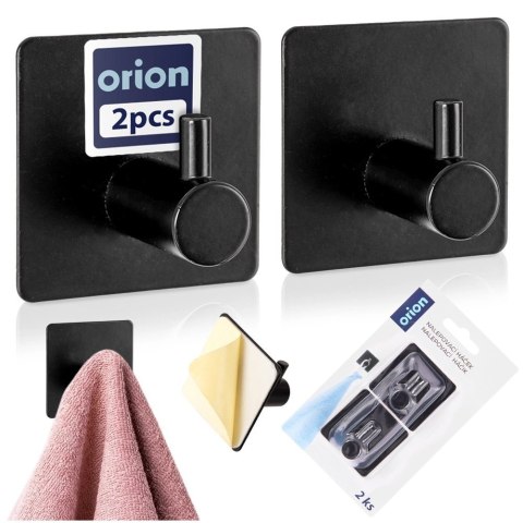 Orion Haczyki Samoprzylepne Czarny Metal Zestaw 2 szt. Seria Radka