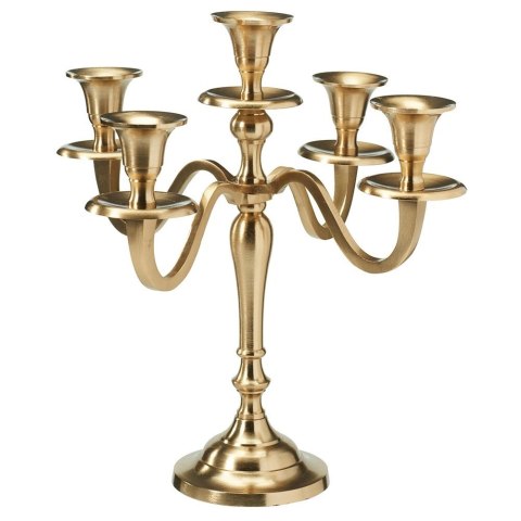 Orion Kandelabr Złoty 30 cm Świecznik na 5 Świec Glamour Metalowy ORION