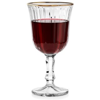 Orion Kieliszek Ryflowany 220 ml Złoty Rant do Wina Deserów Napojów