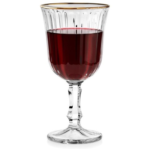 Orion Kieliszek Ryflowany 220 ml Złoty Rant do Wina Deserów Napojów