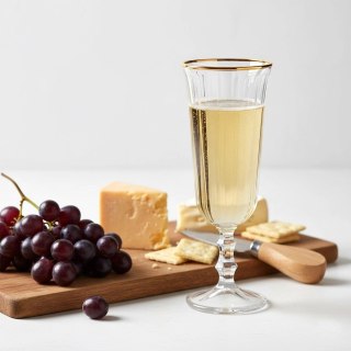 Orion Kieliszek do Szampana Prosecco 120 ml Ryflowany Złoty Rant VILDE Glass