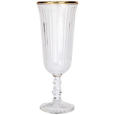 Orion Kieliszek do Szampana Prosecco 120 ml Ryflowany Złoty Rant VILDE Glass