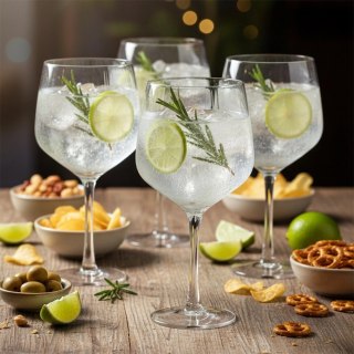 Orion Kieliszki do Ginu i Drinków 580 ml Ryflowane Zestaw 4 sztuk VILDE Bar