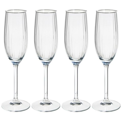 Orion Kieliszki do Szampana Prosecco 4 szt. 210 ml Szkło Wzór Paski do Zmywarki