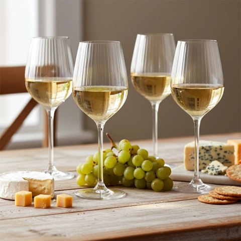 Orion Kieliszki do Wina Białego 380 ml Ryflowane Zestaw 4 szt. Glass