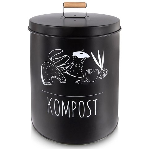 Orion Kompostownik Kuchenny 8 L Metalowy Czarny Filtr Węglowy Bioodpady