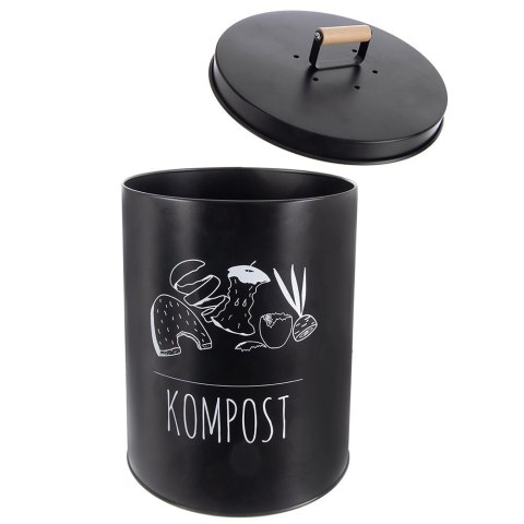 Orion Kompostownik Kuchenny 8 L Metalowy Czarny Filtr Węglowy Bioodpady