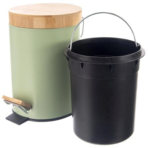Orion Kosz na Śmieci 5 L Miętowy Greenish Bambusowy Pedał Łazienkowy