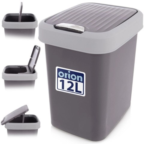 Orion Kosz na Śmieci Uchylny ORION 12 L Pojemnik na Odpady Tworzywo Szary