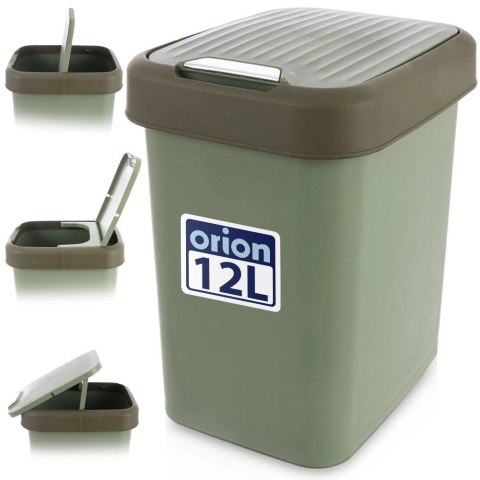 Orion Kosz na Śmieci Uchylny ORION 12 L Pojemnik na Odpady Tworzywo Zielony