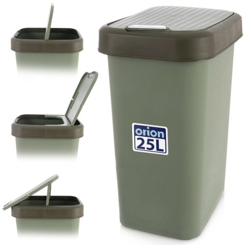 Orion Kosz na Śmieci Uchylny ORION 25 L Pojemnik na Odpady Tworzywo Zielony