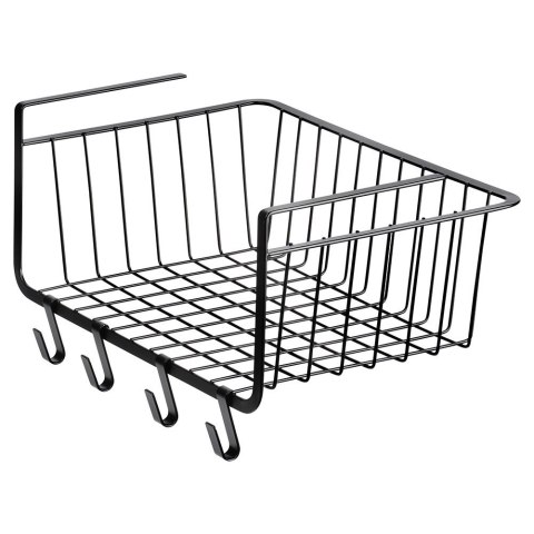 Orion Koszyk Podwieszany Pod Półkę Metalowy Czarny 40 cm z Haczykami VILDE