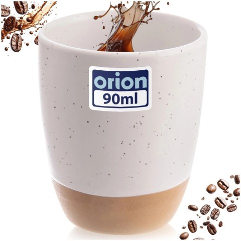 Orion Kubek Ceramiczny do Espresso 90ml Biały Nakrapiany Kamionka ORION