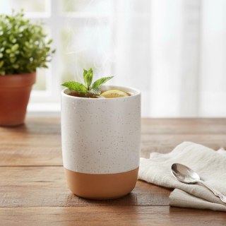 Orion Kubek Ceramiczny do Kawy Herbaty 340ml Biały Nakrapiany ORION