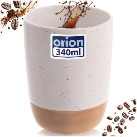 Orion Kubek Ceramiczny do Kawy Herbaty 340ml Biały Nakrapiany ORION