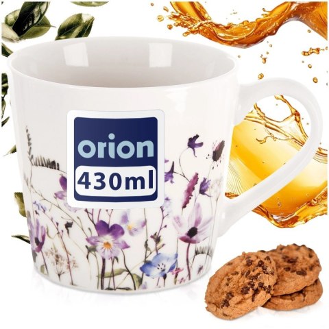 Orion Kubek Porcelanowy Duży 430 ml Louka Kwiatowy Dekor do Herbaty
