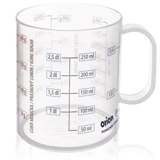 Orion Kubek z Miarką Kuchenną 250ml Plastik do Płynów Sypkich i Gotowania ORION