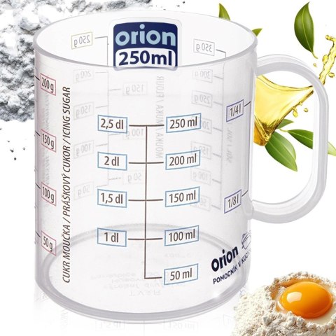 Orion Kubek z Miarką Kuchenną 250ml Plastik do Płynów Sypkich i Gotowania ORION