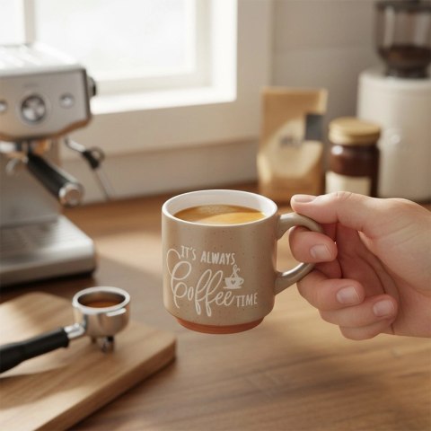 Orion Kubki do Espresso 110 ml Kolorowe Napisy Zestaw 6 szt. Ceramika