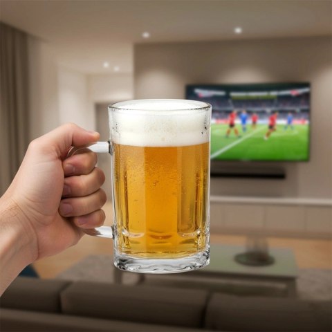 Orion Kufel do Piwa Szklany 330 ml z Uchem Gruby Klasyczny Prezent