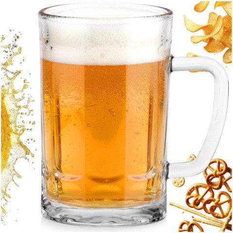 Orion Kufel do Piwa Szklany 330 ml z Uchem Gruby Klasyczny Prezent