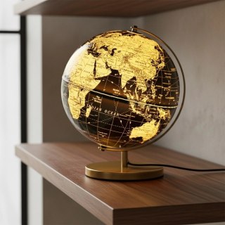 Orion Lampka Stołowa Globus LED Czarno-Złota 31 cm Dekoracja Biura