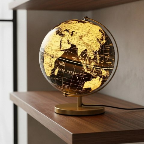 Orion Lampka Stołowa Globus LED Czarno-Złota 31 cm Dekoracja Biura