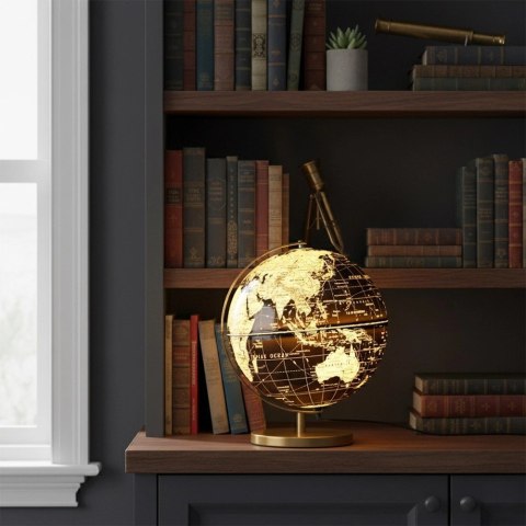 Orion Lampka Stołowa Globus LED Czarno-Złota 31 cm Dekoracja Biura