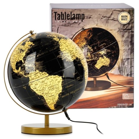 Orion Lampka Stołowa Globus LED Czarno-Złota 31 cm Dekoracja Biura