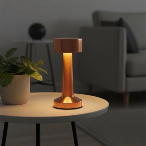 Orion Lampka Stołowa LED Złota 21 cm Akumulator 3 Tryby Ściemnianie USB