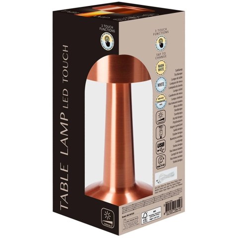 Orion Lampka Stołowa LED Złota 21 cm Akumulator 3 Tryby Ściemnianie USB