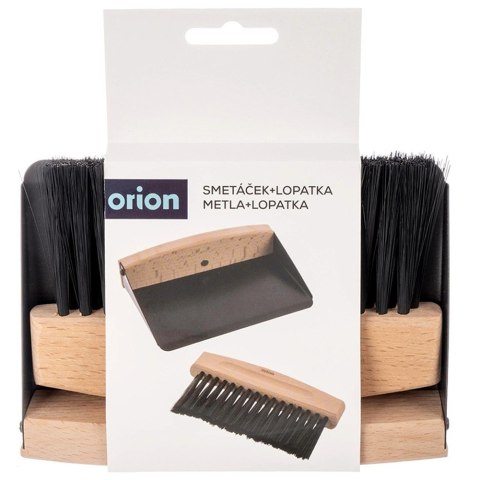 Orion Mini Zmiotka z Szufelką ORION Metal Drewno z Magnesem do Blatu Czarne