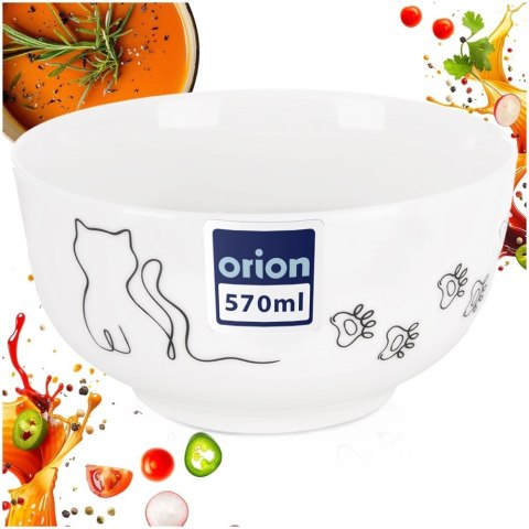 Orion Miseczka Porcelanowa 550 ml Kotek Miska dla Dzieci na Zupę i Płatki