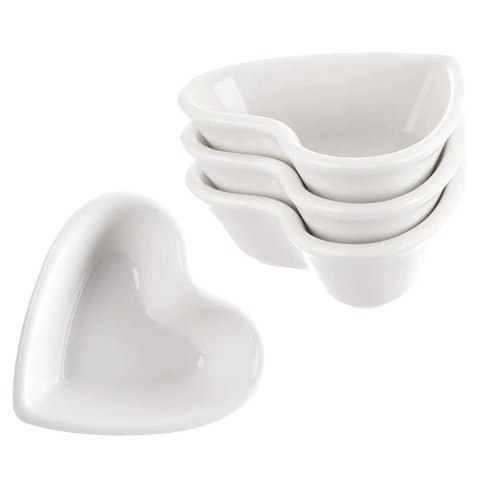 Orion Miseczki do Serwowania Serce 4 szt. Porcelana do Mikrofalówki Piekarnika