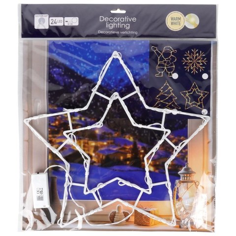 Orion Ozdoba świecąca na okno gwiazda 24 LED 41x39 cm