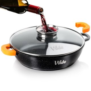Orion Patelnia Głęboka Granitowa 2,1 L 24 cm Pokrywka Aroma Dozownik VILDE
