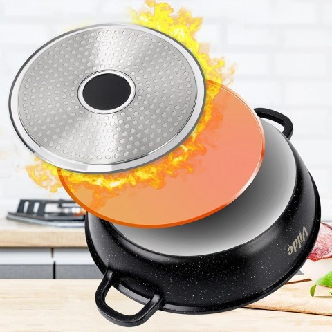 Orion Patelnia Głęboka Granitowa 2,1 L 24 cm Pokrywka Aroma Dozownik VILDE