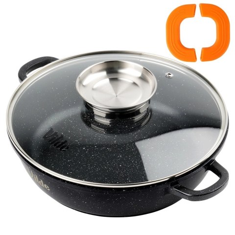 Orion Patelnia Głęboka Granitowa 2,1 L 24 cm Pokrywka Aroma Dozownik VILDE
