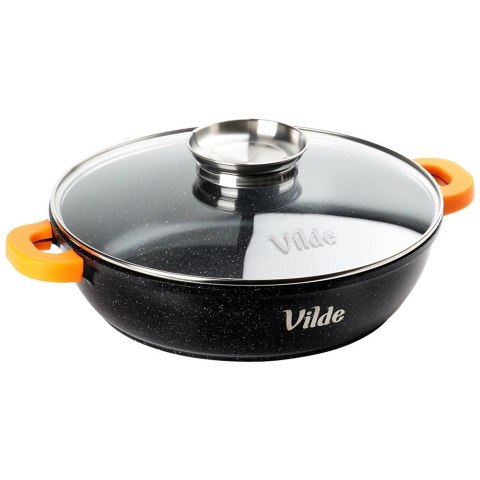 Orion Patelnia Głęboka Granitowa 2,1 L 24 cm Pokrywka Aroma Dozownik VILDE
