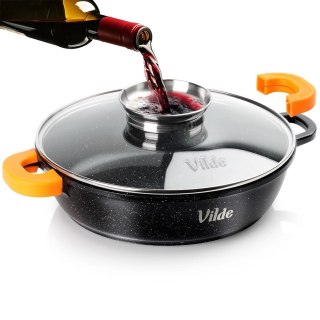 Orion Patelnia Głęboka Granitowa 3,3 L 28 cm Pokrywka Aroma Dozownik VILDE