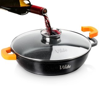 Orion Patelnia Głęboka Granitowa 4,7 L 32 cm Pokrywka Aroma Dozownik VILDE