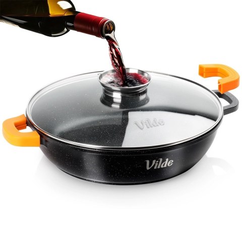 Orion Patelnia Głęboka Granitowa 4,7 L 32 cm Pokrywka Aroma Dozownik VILDE