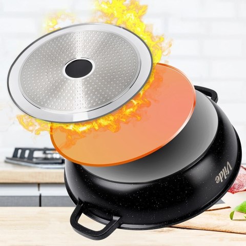 Orion Patelnia Głęboka Granitowa 4,7 L 32 cm Pokrywka Aroma Dozownik VILDE