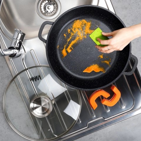 Orion Patelnia Głęboka Granitowa 4,7 L 32 cm Pokrywka Aroma Dozownik VILDE