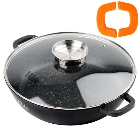 Orion Patelnia Głęboka Granitowa 4,7 L 32 cm Pokrywka Aroma Dozownik VILDE