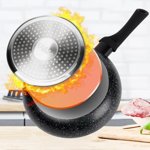 Orion Patelnia Granitowa 20 cm Black Line Indukcja Gaz Non-stick VILDE